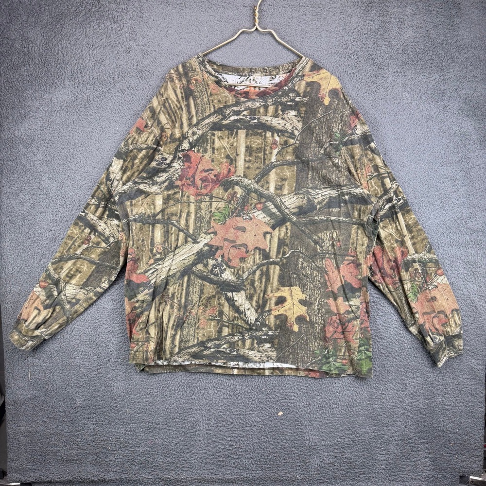 Game Winner Mens 2XL Camo Long Sleeve T-Shirt Mossy Oak BreakUp Infinity  Cotton